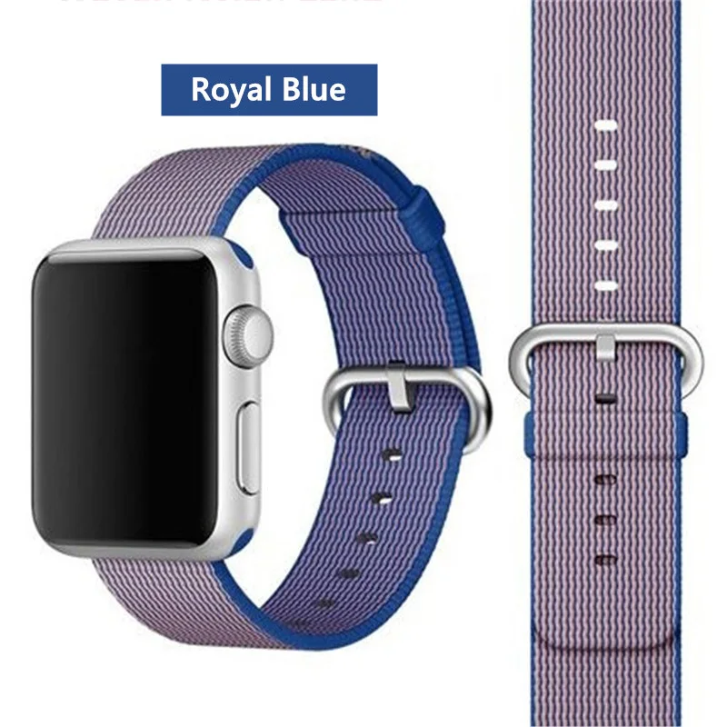 Royal Blue 3 Ремешок EIMO Nato для apple watch, ремешок 44 мм, 40 мм, apple watch 5, 4, 3, 2, iwatch, ремешок 42 мм, 38 мм, плетеный нейлоновый браслет correa, ремешок для часов - Цвет ремешка: Royal Blue 3