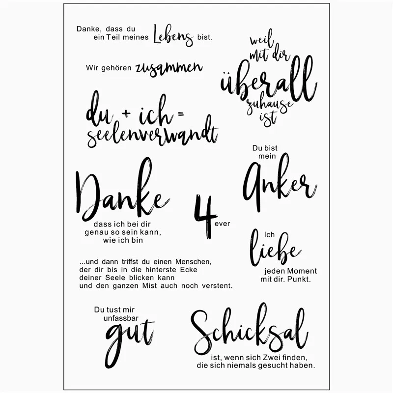 

German word Clear Stamps for Scrapbooking Tampons Transparents Seal Background Stamp Card Making Diy