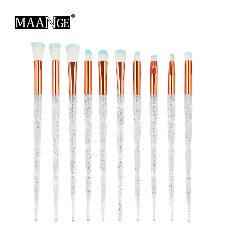 10pcs-A MAANGE 4/10 шт в упаковке, новая кистей для макияжа высокого качества комплект Для женщин основа для макияжа лица Косметическая пудра Румяна Тени для век Косметика для губ Красочные для инструментов для макияжа - Handle Color: 10pcs-A