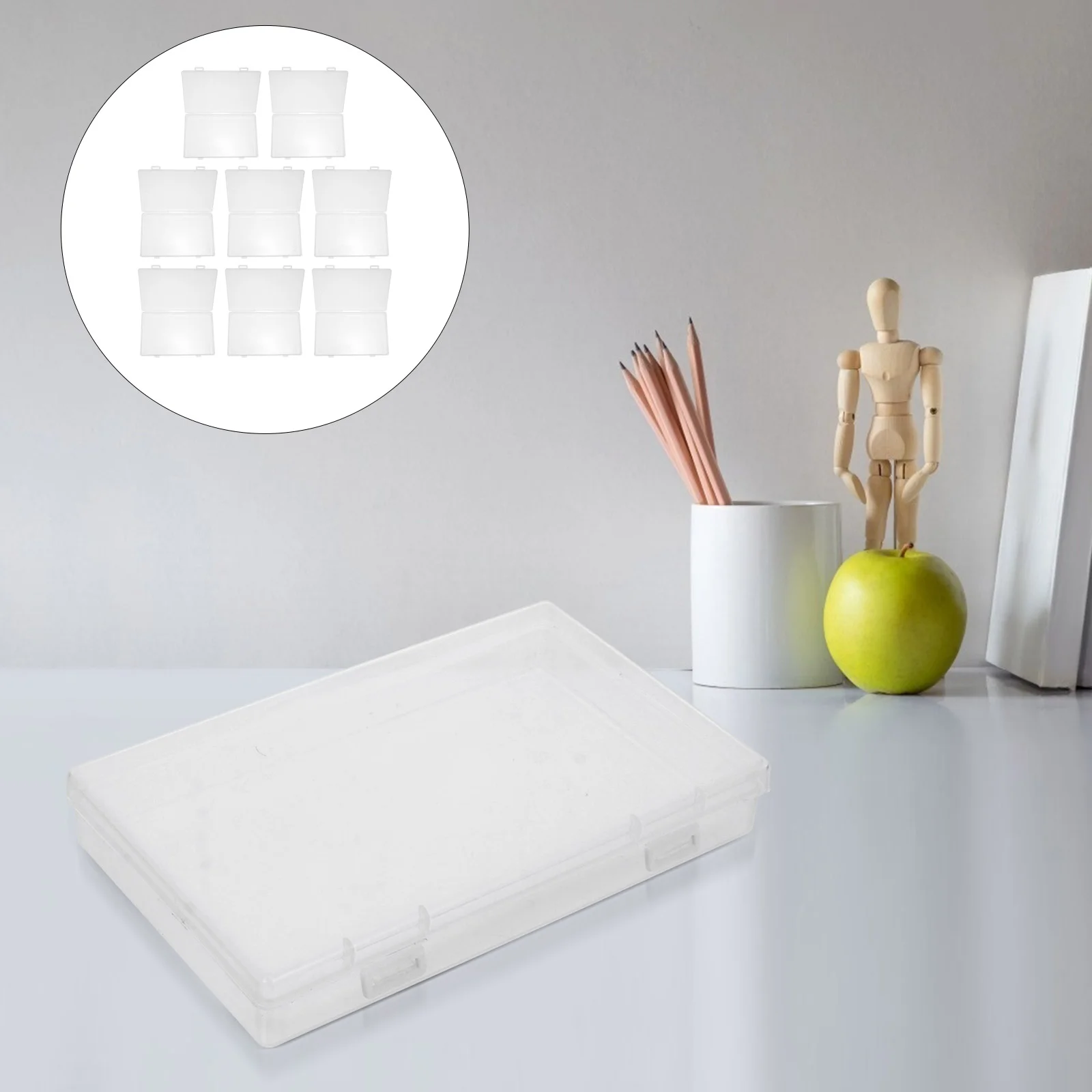 

8Pcs Plastic Storage Boxes Practical Cards Box Universal Crafts Collecting Boxes