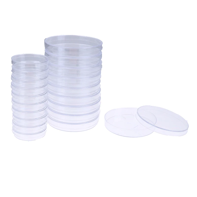 10Pcs Polystyrene Sterile Petri Bacteria Dish Laboratory Medical Supply 60mm