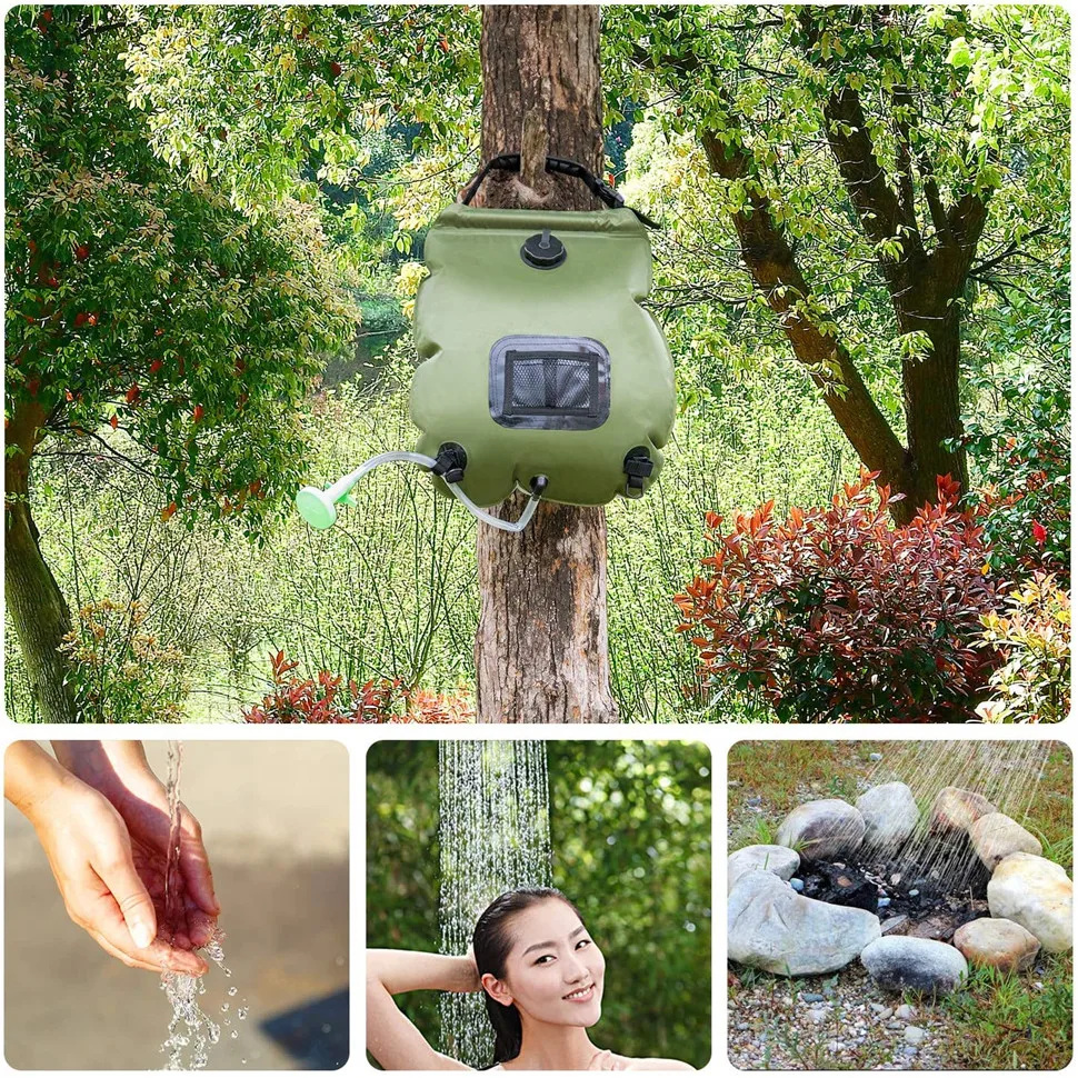 Портативный Солнечный Душ мешок для кемпинга Пеший Туризм 5 галлонов/20L с Большая