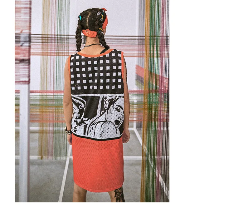 Модное Брендовое женское платье Vefadisa с мультяшным принтом 2020 летнее без рукавов