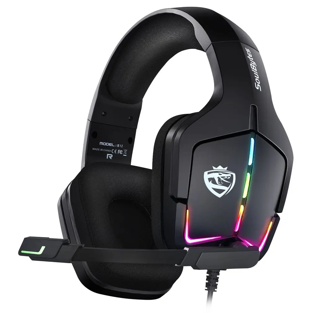 

Профессиональная игровая гарнитура RGB с креплением на голову, цветное освещение, микрофон, ПК, телефон, PS5, игровые проводные наушники XBOX Switch