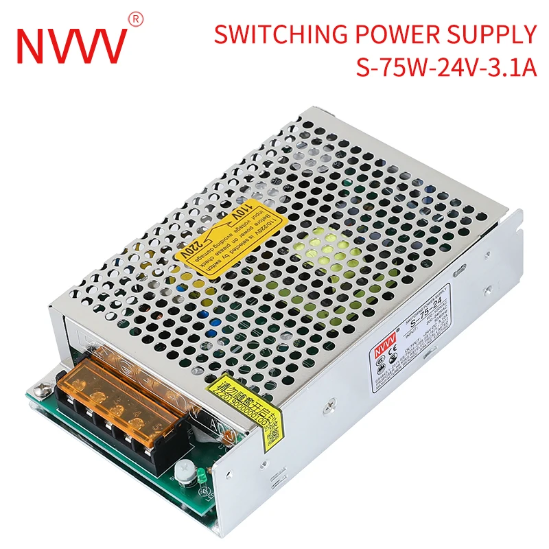 NVVV S 75W переключение Питание адаптер трансформатор единственного Выход 110 220 AC/DC 12V