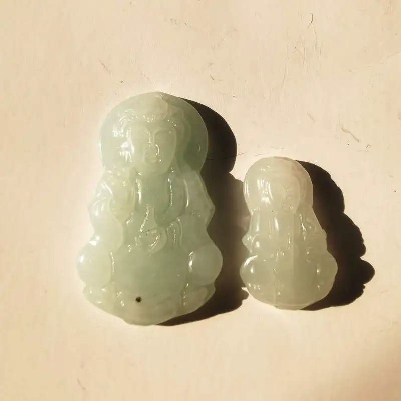 Буддийские гуаньинские амулеты натуральный жадеит Кван Инь Bodhisattva подвески для