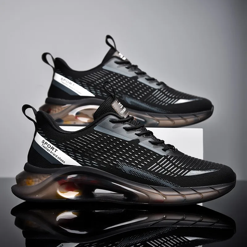 

Новинка Мужская спортивная обувь модные трендовые брендовые беговые кроссовки уличная дорожная походная обувь Высококачественная удобна...