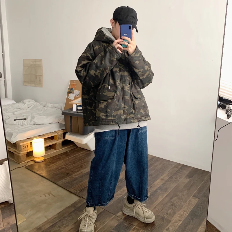 2019 зимняя новая японская ретро свободная камуфляжная Хлопковая мужская