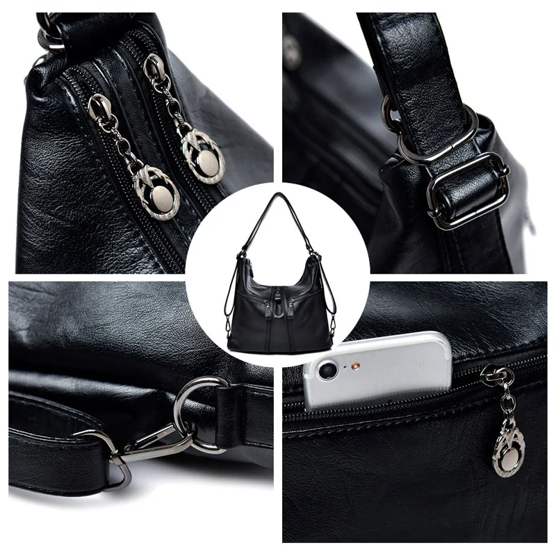 Модные женские кожаные сумки винного цвета женская сумка через плечо большая