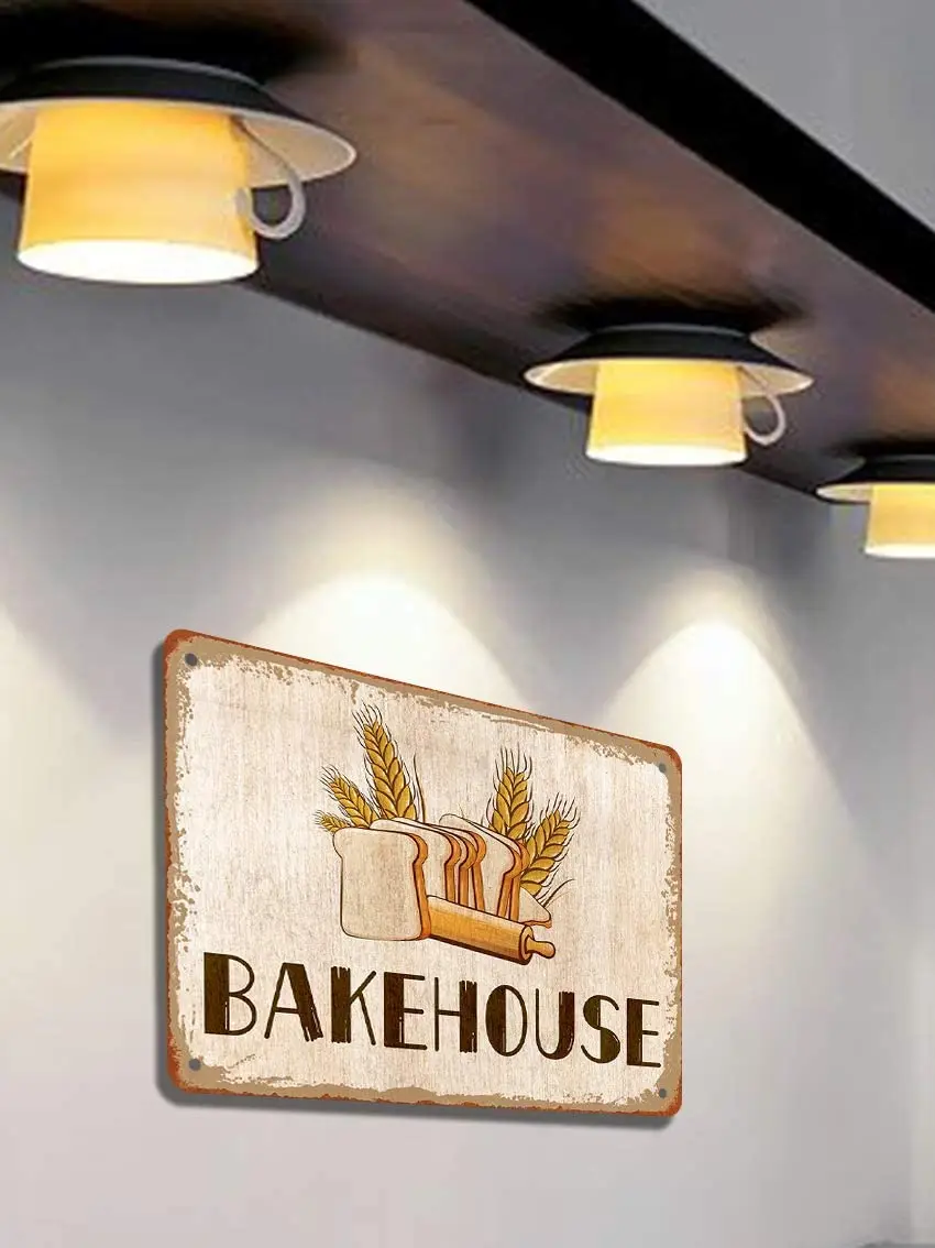 

Bakehouse 20X30 cm Tin Vintage Look Decoration Plaque Sign for Home Kitchen Bathroom Farm Garden Garage Inspirational Quotes