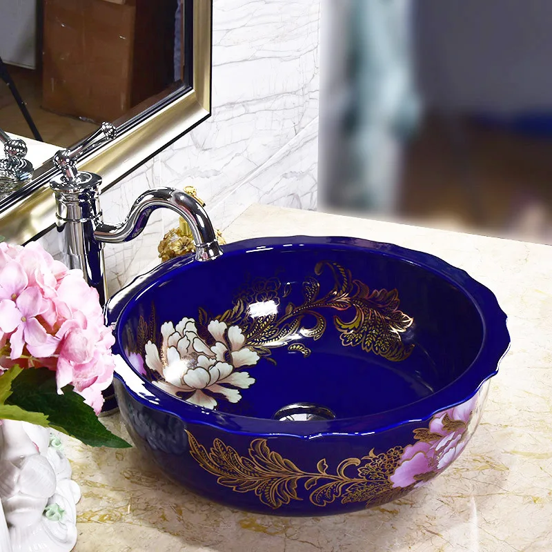 Цзиндэчжэнь ванная керамическая раковина умывальник столешница керамический