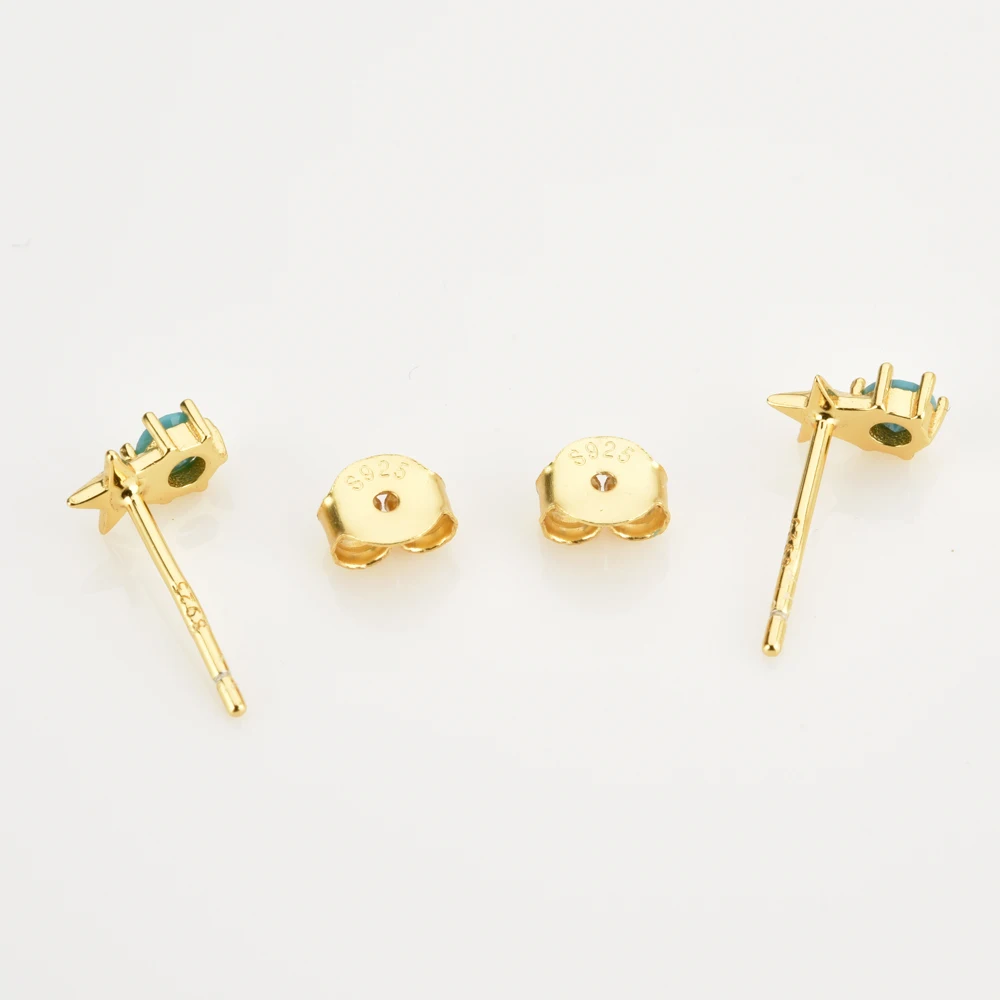 

Sterling Silver Gold Zircon Star Stud Earring Piercing Ohrringe Pendiente Luxury Fashion Crystal Jewelry for Women 2021 silver