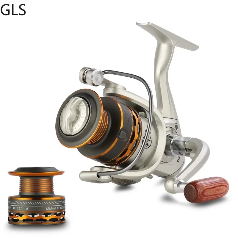 Enlarge Double Spool Fishing coil Wooden handshake 12+ 1BB Spinning Fishing Reel Professional Metal Left/Right Hand  Fishing Reel Wheels