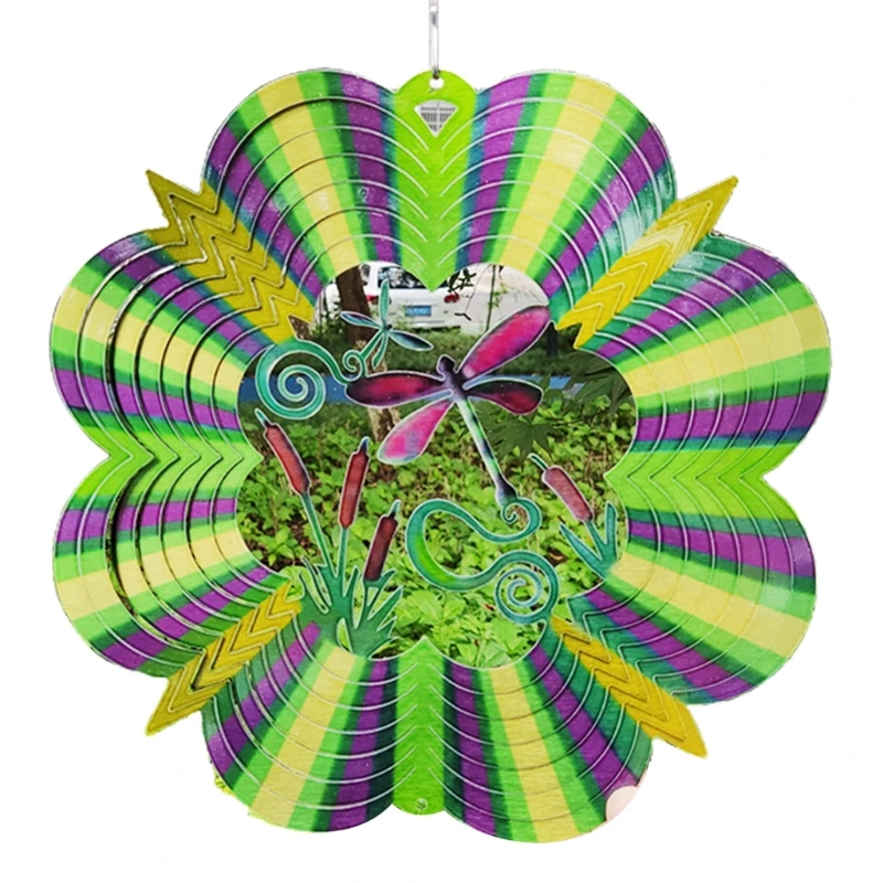 

Dragonfly 3D Metal Wind Spinner Chimes Mandala Hanging Pendant Garden Decoration