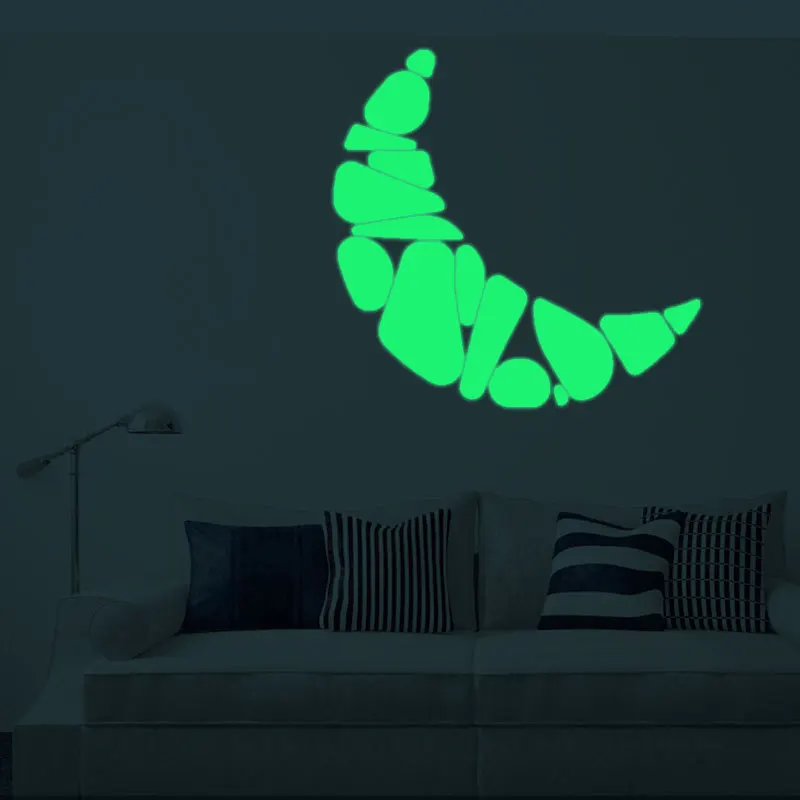 Светящиеся звезды и луна космический корабль флуоресцентные наклейки детская