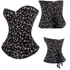 Корсет женский с принтом черепа, пикантный корсет под грудью, бюстье, топ на шнуровке, тренажер для талии в стиле стимпанк, боди-шейпер
