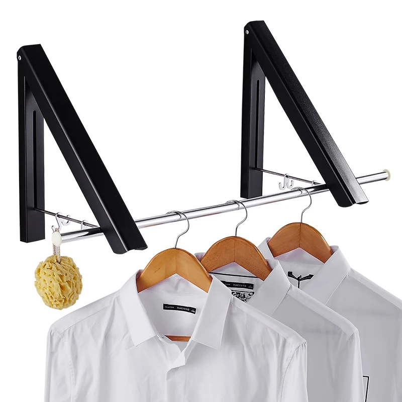 Алюминиевая Складная невидимая утолщенная сушилка без отверстий для ванной