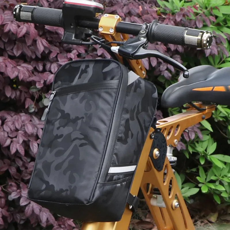 

Large Bicycle Bags Capacity Bike Bicycle Front Basket Durable Waterproof Handlebar Camouflage Bag 2020