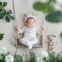 newborn photography accessories rope wooden swing baby photo props