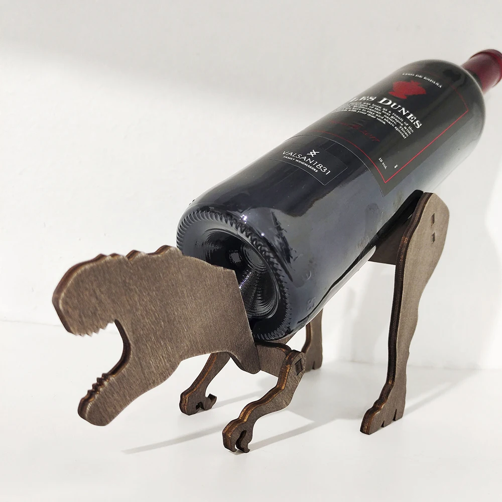 

stojak na wino wine rack Creative Bottle Holder Self-assembled Wooden Dinosaur Model Wine Rack Stand Art Wine Shelf 1 Standard