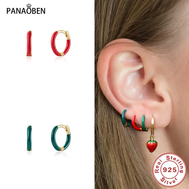 

Женские серьги-кольца Huggie из серебра 925 пробы с эмалью 2021 пробы