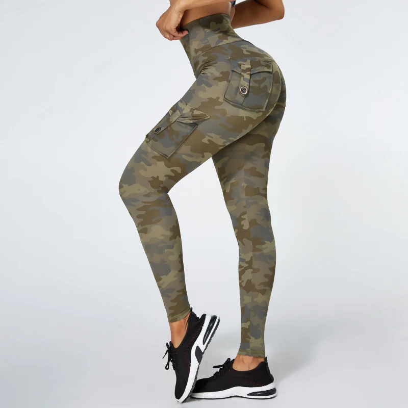 

Sports With Pocket Push Up Sexy Elastic Gym Trousers Slim Camouflage Yoga Pants Sports Leggings For Women Workout