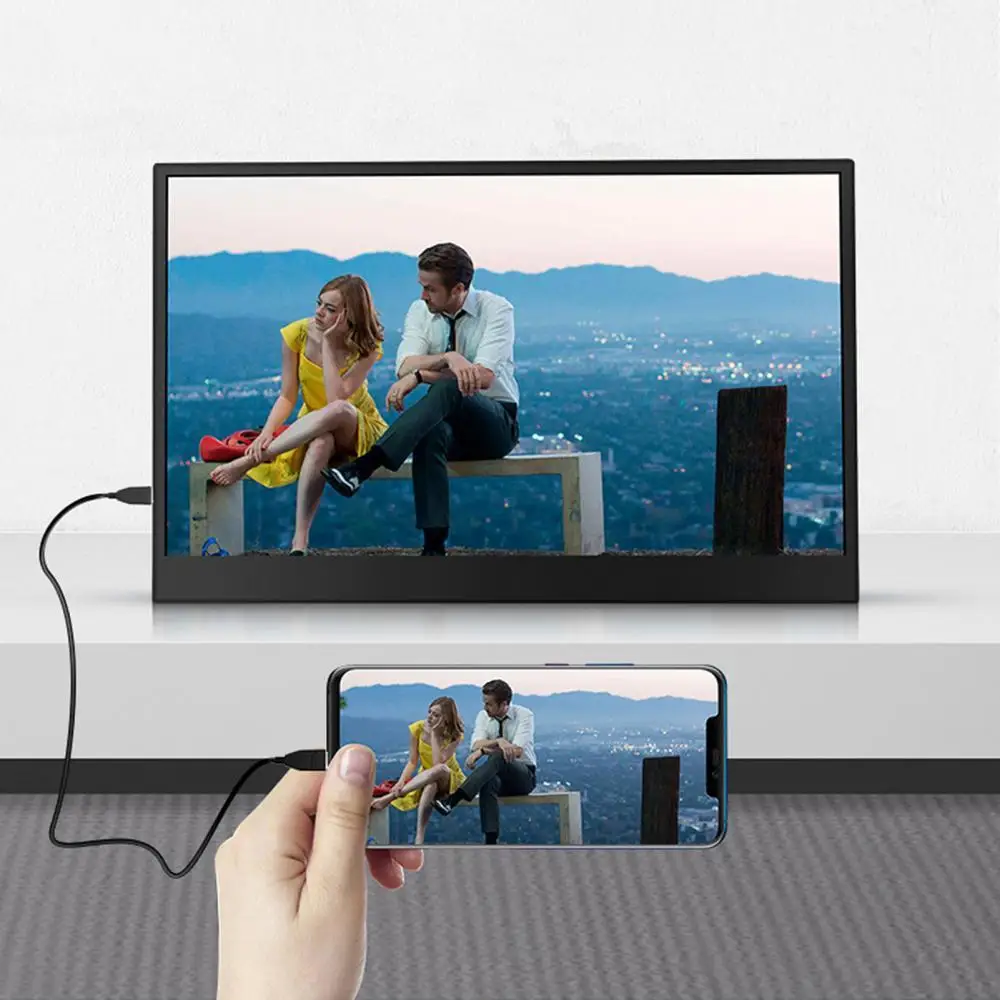 

Портативный IPS-дисплей 15,6 дюйма, 1080P HDMI-совместимый USB-C для ПК, Xbox, PS4 Switch