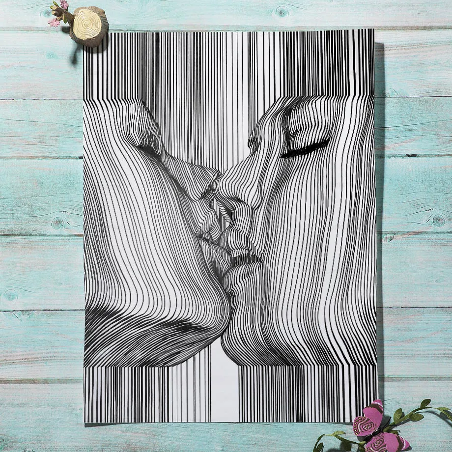 Абстрактная линия девушка обнаженное тело настенные художественные принты