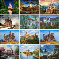 5d diamond painting castle scenery diamond embroidery full square round drill landscape mosaic rhinestone pictures home decor