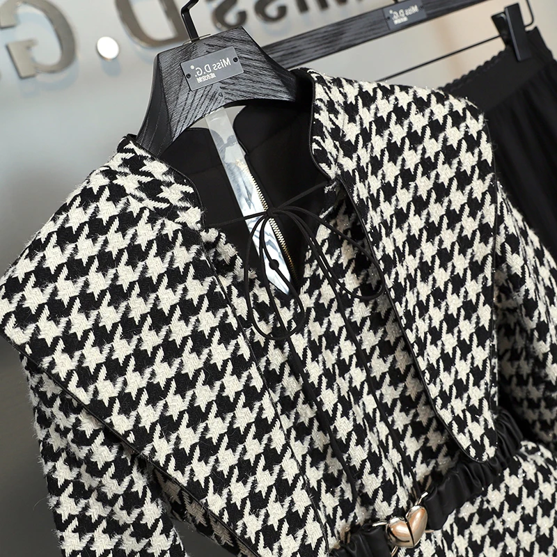 Женский очаровательный шерстяной костюм маленький Очаровательный Комплект из