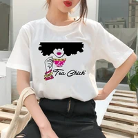 summer new favourite black girl short sleeved o neck tees african black girl tee soft casual white t shirts aesthetic streetwear