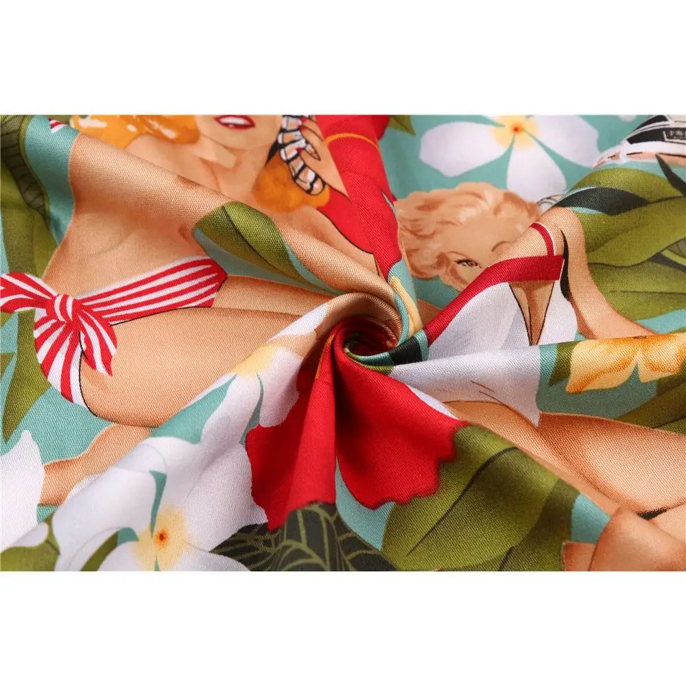 

2021 Women Gothic Floral Printed Pleated Skirt Summer High Waist Korean Harajuku Japanese Pinup Retro Vintage Midi Skirts SS0012