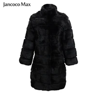 plus size 2021 winter clothes women fur coats rabbit natural fur real thick russia jacket warm long christmas female s1675