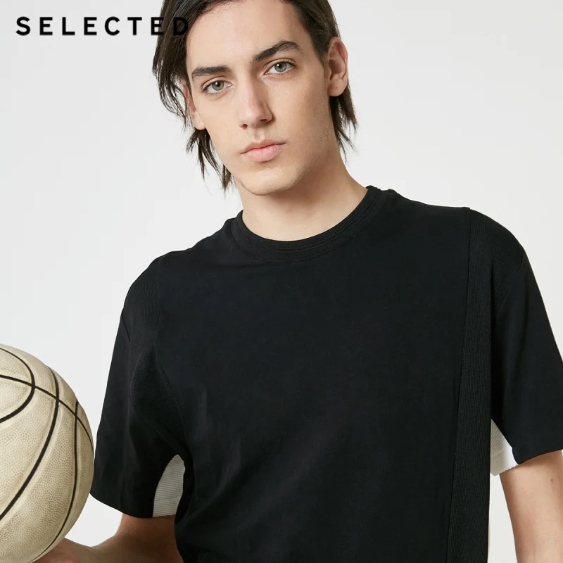 Мужская черно белая контрастная Повседневная футболка с короткими рукавами S |