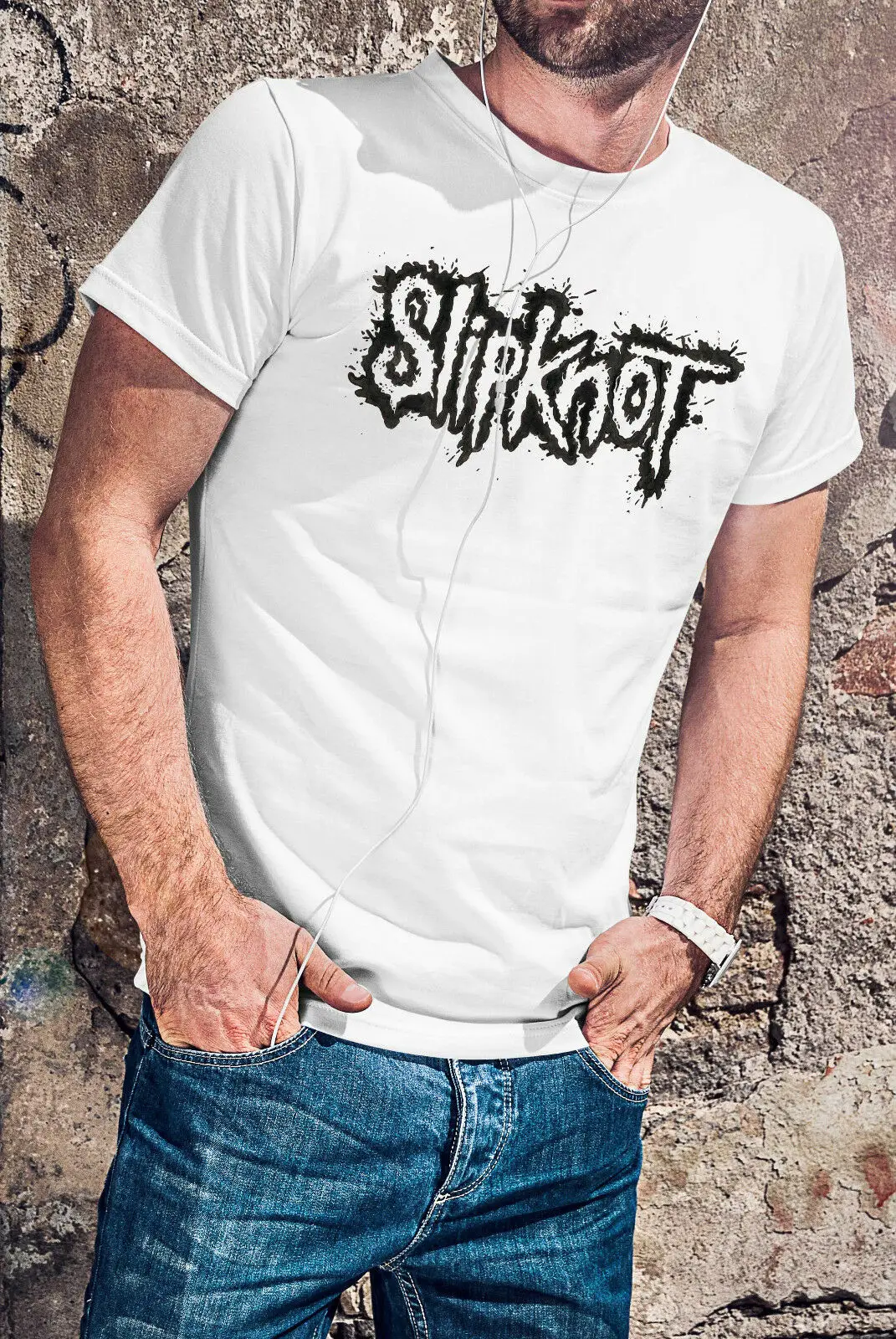 Slipknot для мужчин белая футболка тяжелый с логотипом метал-группы футболки в стиле