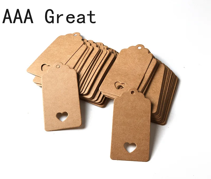 100 шт./лот этикетки карты Крафт-Бумага бирки ремесла бирка подарок Свадебные