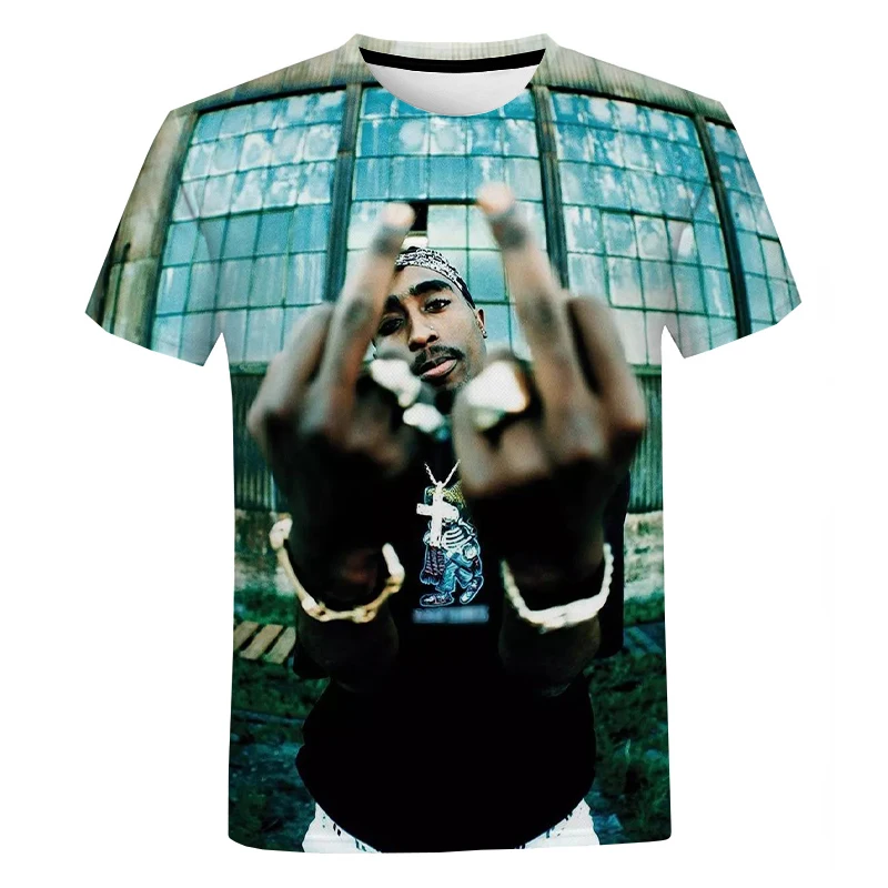 2Pac & Nipsey Hussle 3D принтом Футболка для мужчин и женщин Летняя повседневная одежда в