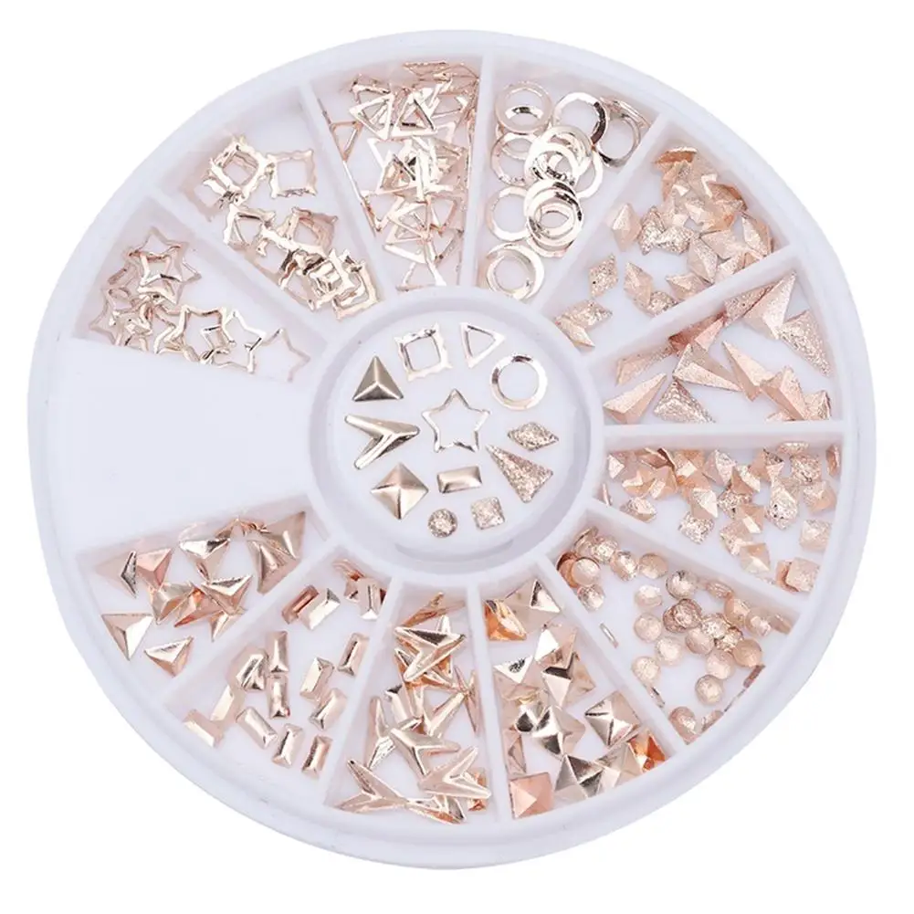 Круглые квадратные треугольные Шпильки для ногтей заклепки 3D украшения