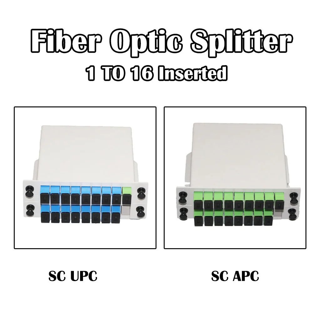 Вставленный ПЛК оптоволоконный сплиттер SC UPC/APC SM одномодовый 1X2 1X4 1X8 1X16 FTTH