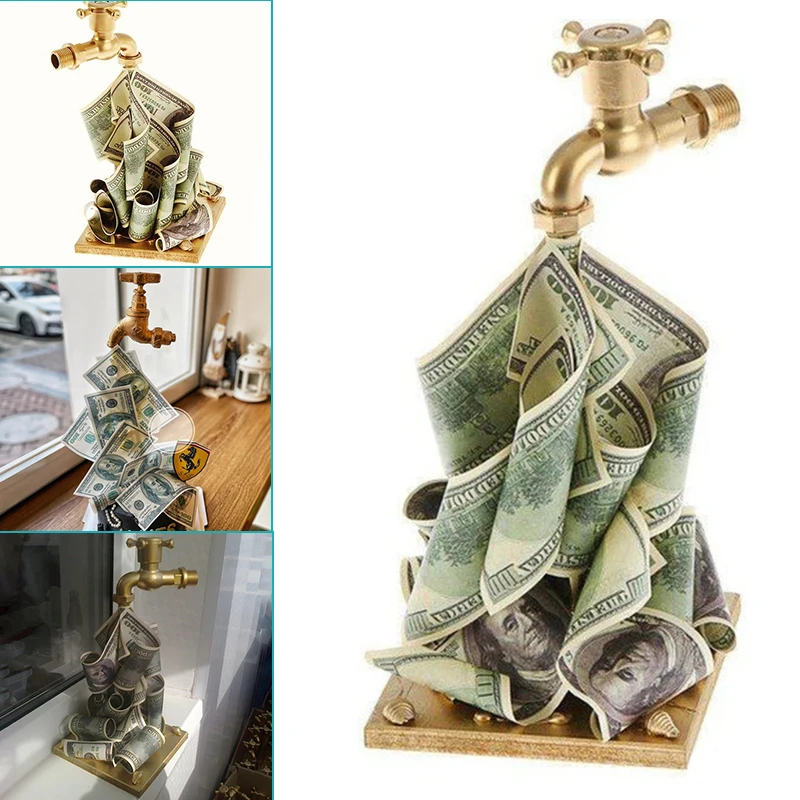 

Money Tap Faucet Statue Desktop Ornament for Home Decoration DTT88