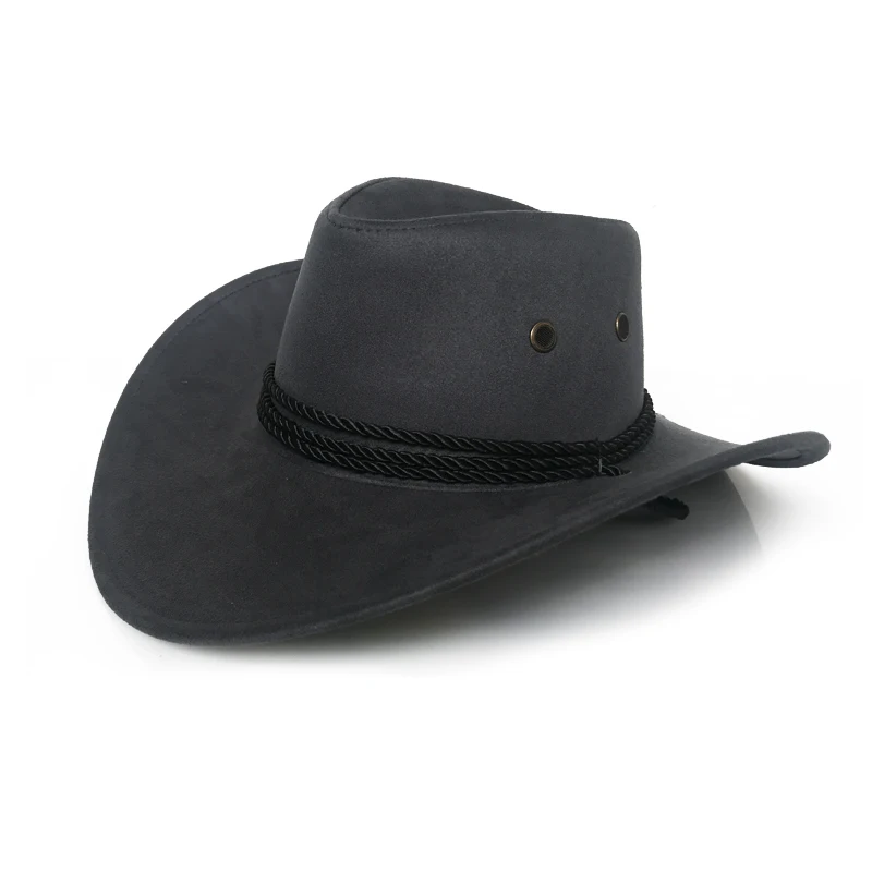 Grey Cowboy hats Крутые ковбойские шляпы в западном стиле, мужские кепки с солнцезащитным козырьком, женские шляпы в западном стиле для путешествий, ковбойские 9 видов цветов, YY17059 - Цвет: Grey Cowboy hats
