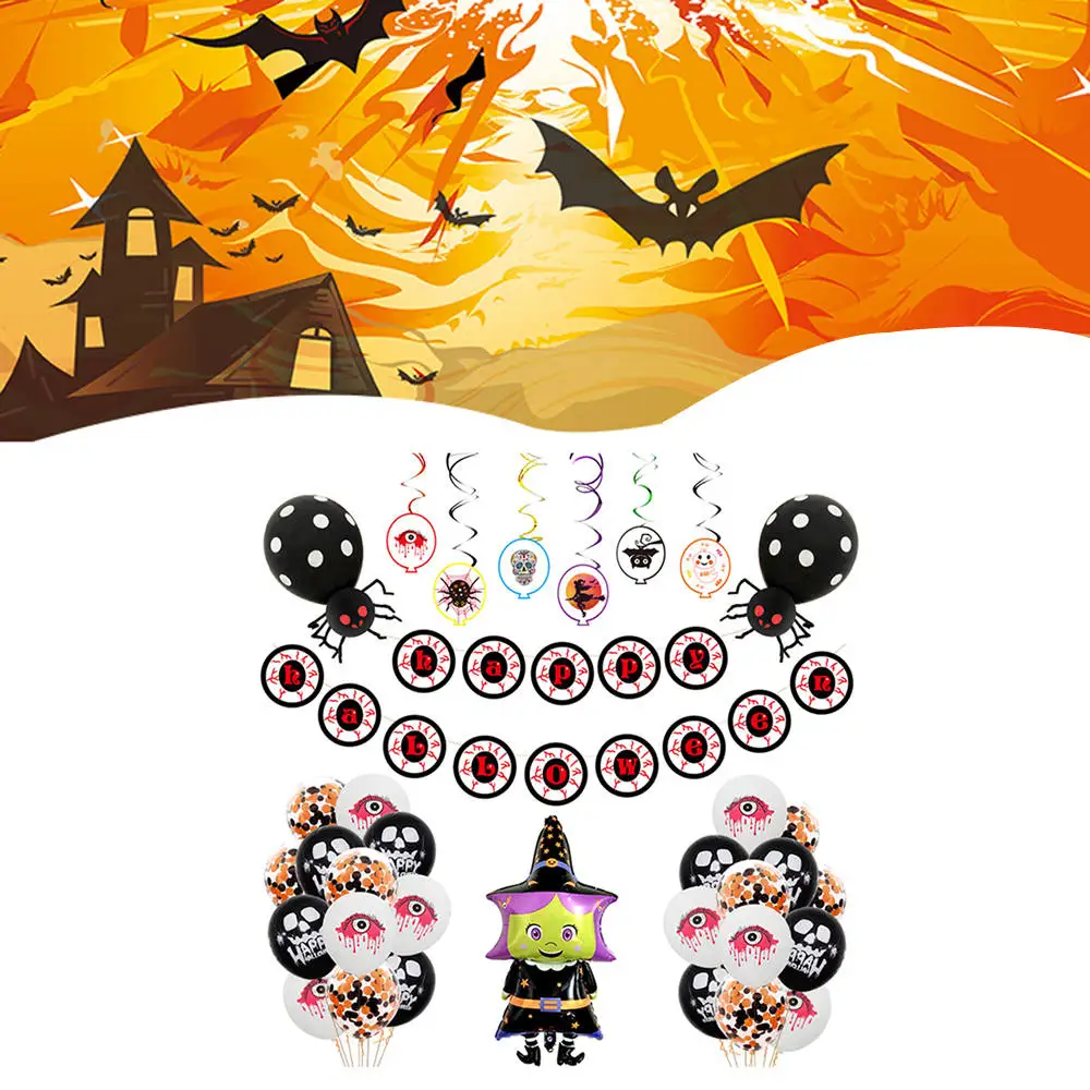 

Inflatable Halloween aluminum balloon 12 Inch Latex Clear Birthday Balloons Halloween Decoration Party Favors