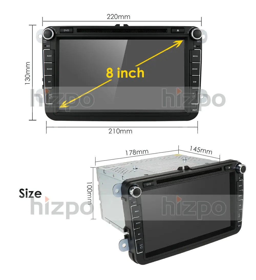 2G 2din 8 дюймов Android 10 автомобильный dvd для VW passat b6 golf 4 5 tiguan polo skoda octavia с управлением