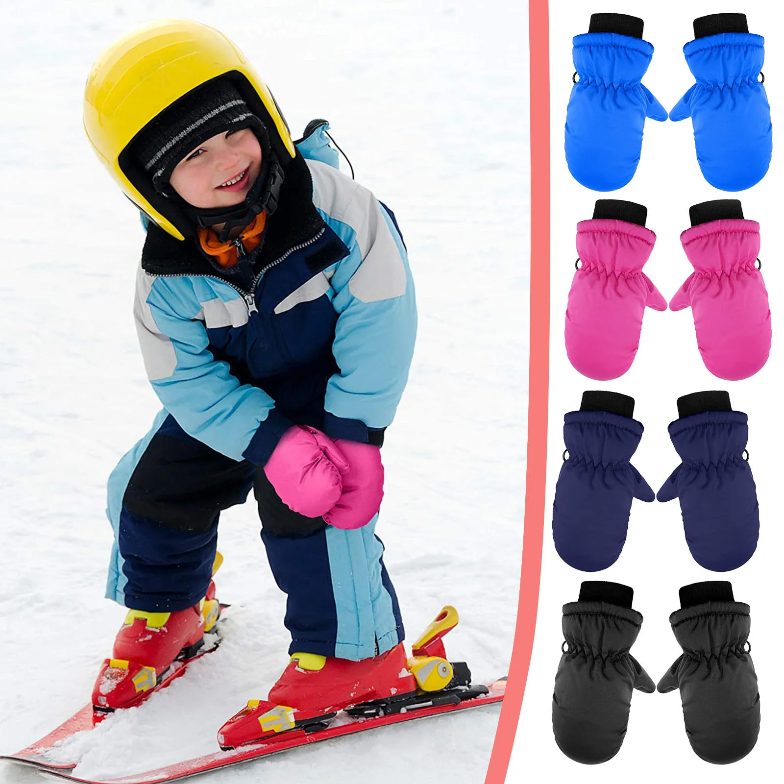 1 Pairs Toddler Kids Baby Boys Girls Mittens Ski Gloves Waterproof Winter Warm Skiing Snow Children's | Детская одежда и обувь