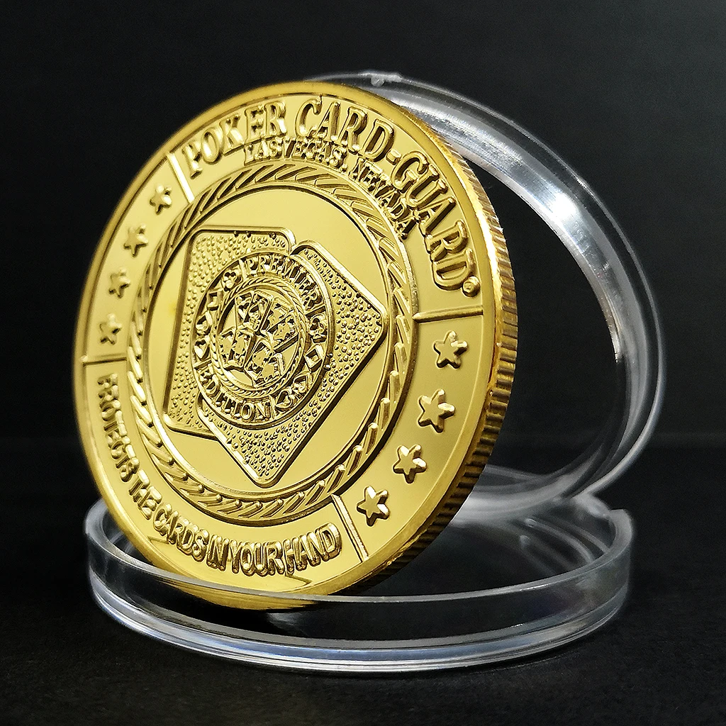 Casino Poker Chips Gold Plated Commemorative Coins Shamrock Lucky Card Guard Souvenir Gifts | Non-currency