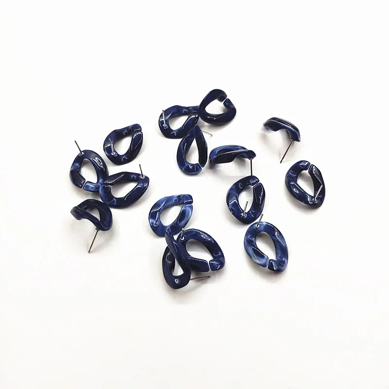 dark blue Новое поступление! 23x17 мм 100 шт акриловые овальные серьги-гвоздики для серег аксессуары, части, ручная работа ювелирные изделия серьги DIY - Цвет: dark blue