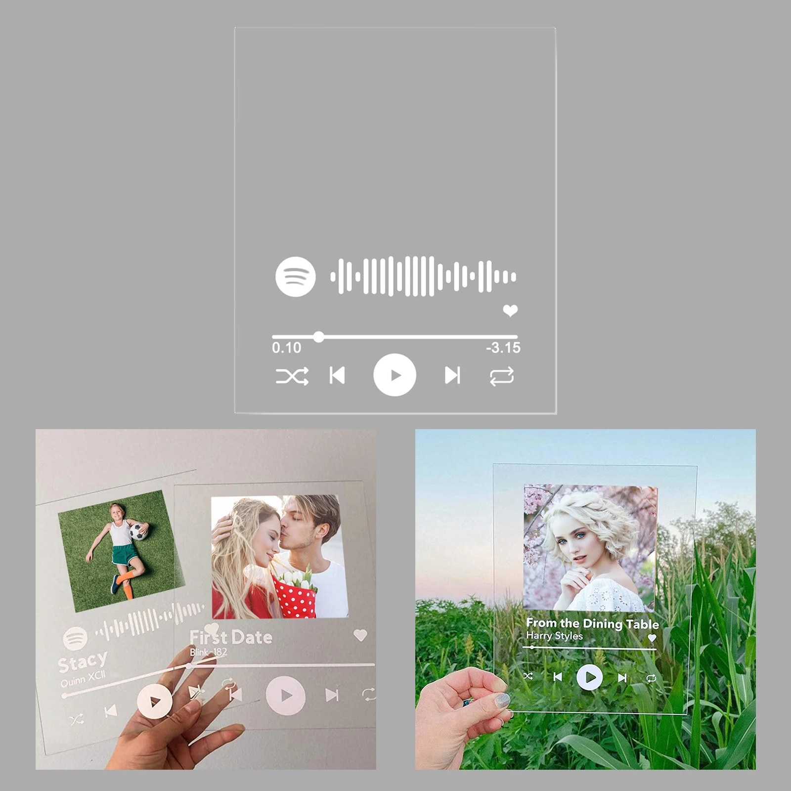 Настольный персонализированный акриловый чехол для песни фотоальбом табличка