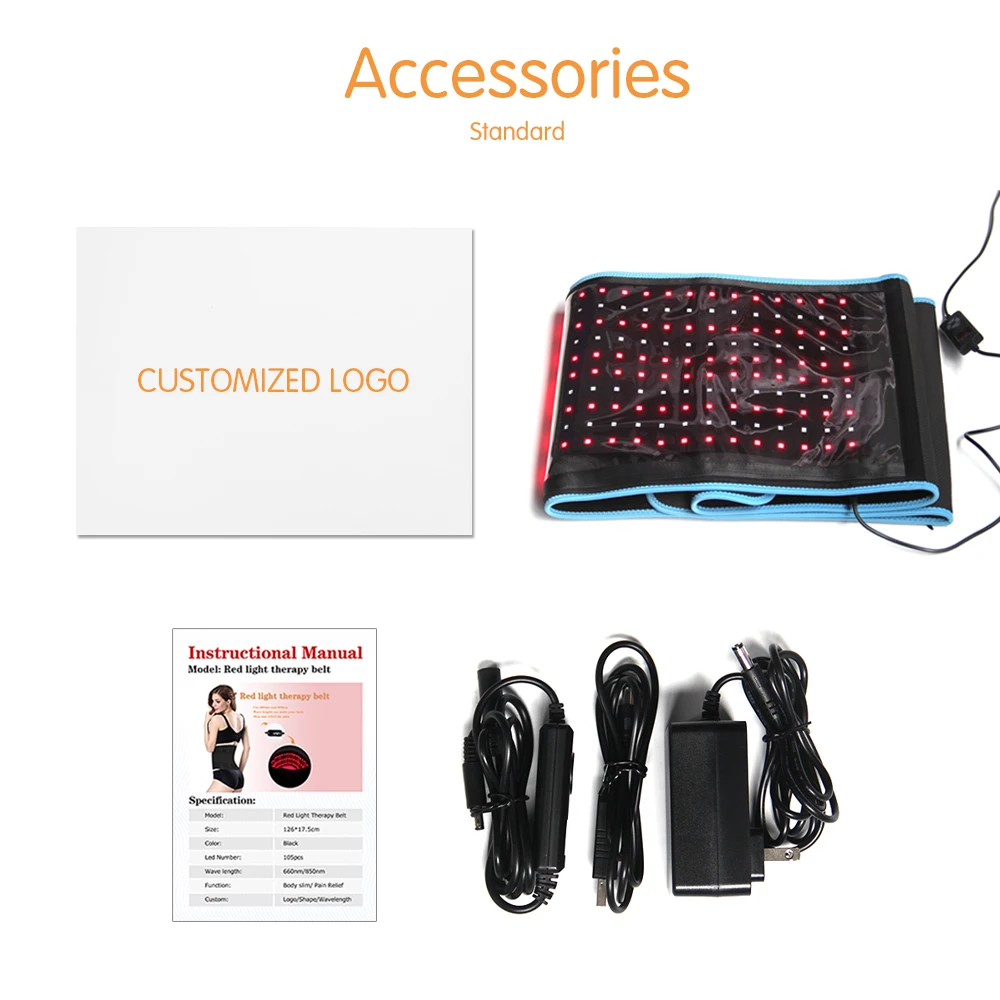 2021 new led red light and near infrared light therapy belt devices 660nm 850nm large pads wearable wrap for pain relief free global shipping