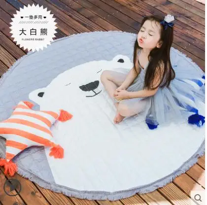 145cm Cotton Reversible Carpet,Pope Woven Carpet Woven Solid Color Round Rug Cushion Circular living Room Bedroom Rug - Цвет: Цвет: желтый