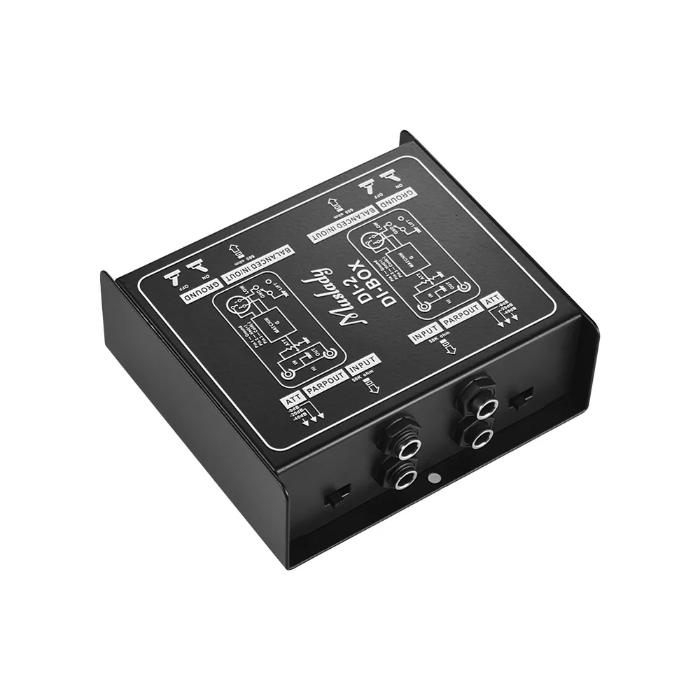 Muslady двухканальный пассивный Электрогитара Бас DI-Box прямой впрыск аудио коробка